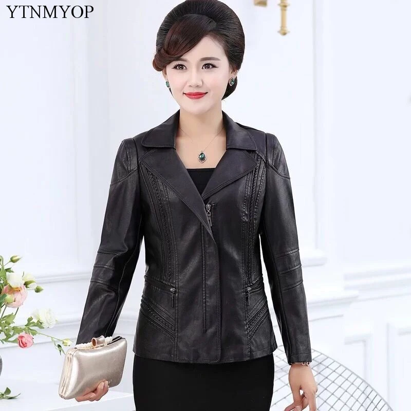 Women Leather Jackets Plus Sizes 5XL Turn-down Collar Zipper Leather Clothing Faux Leather Casual Loose Leather Coats YTNMYOP
Women Leather Jackets Plus Sizes 5XL Turn-down Collar Zipper Leather Clothing Faux Leather Casual Loose Leather Coats YTNMYOP