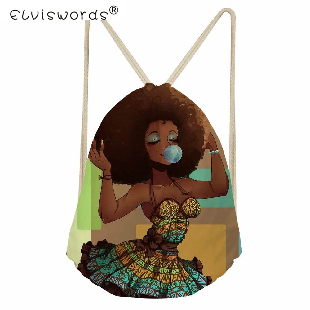 ELVISWORDS Black Art Afro Girls Women Drawstring Bag African Traditional Tribal Ethnic Female Backpack Lady String Shoulder Bags
ELVISWORDS Black Art Afro Girls Women Drawstring Bag African Traditional Tribal Ethnic Female Backpack Lady String Shoulder Bags