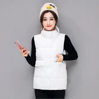 Womens Short Section Autumn Winter Cotton Vest Stand Collar Female Sleeveless Jacket Solid Color Female Waistcoats Jackets K1138
Womens Short Section Autumn Winter Cotton Vest Stand Collar Female Sleeveless Jacket Solid Color Female Waistcoats Jackets K1138
