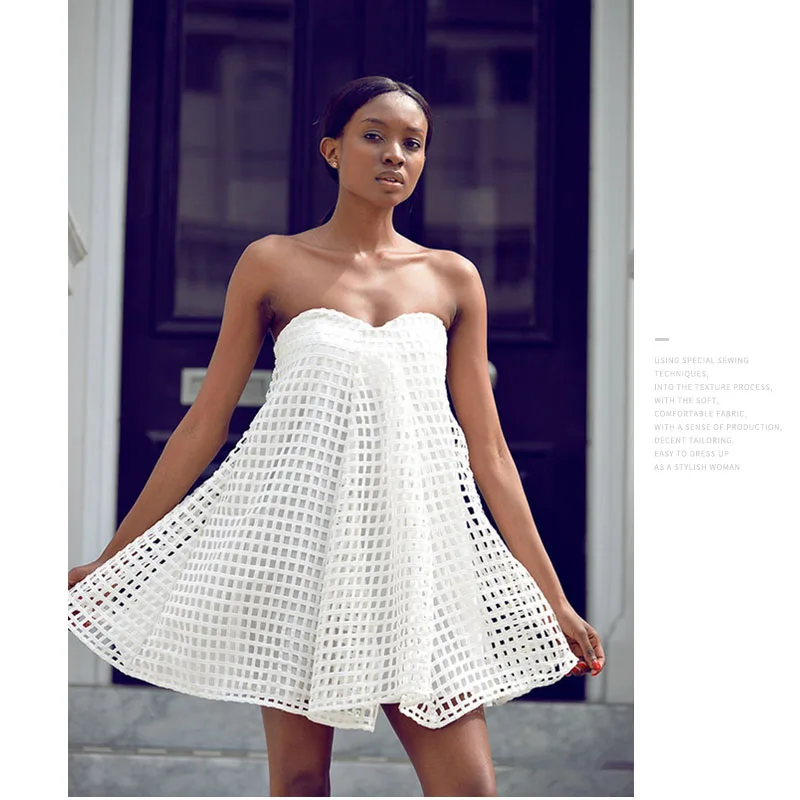 AEL New Casual Fashion Strapless Bra Mini Dress Hollow Out High Quality Sexy Top Women White Beach Grid Dress Ropa Mujer 2019
AEL New Casual Fashion Strapless Bra Mini Dress Hollow Out High Quality Sexy Top Women White Beach Grid Dress Ropa Mujer 2019