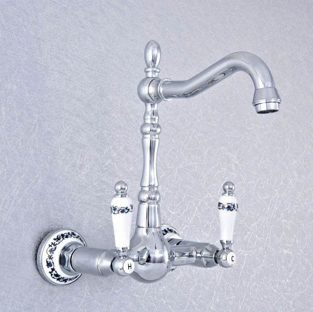 Polished Chrome Wall Mounted Basin Faucets Double Handle Dual Hole Bathroom Sink Swivel Faucet Mixer Tap zsf552
Polished Chrome Wall Mounted Basin Faucets Double Handle Dual Hole Bathroom Sink Swivel Faucet Mixer Tap zsf552