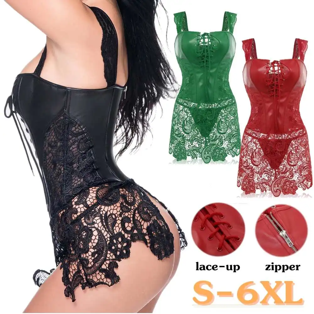 Women's Sexy Steampunk Lace Leather Corset Adult Bustier Gothic Dress Lace Up Zipper Corset Plus Size
Women's Sexy Steampunk Lace Leather Corset Adult Bustier Gothic Dress Lace Up Zipper Corset Plus Size