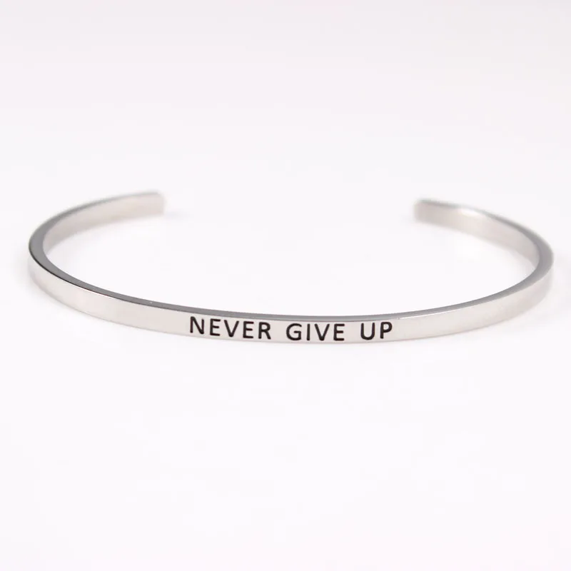 2018 Stainless Steel Engraved Positive Inspirational Quote fashion BAR Cuff Bracelet Mantra Bangle for women
2018 Stainless Steel Engraved Positive Inspirational Quote fashion BAR Cuff Bracelet Mantra Bangle for women