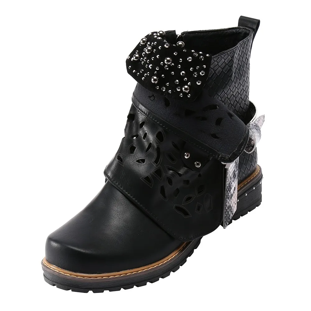 2018 Women Leather Buckle Hollow-Out Boots Pearl Oxford Boot Side Zipper Cowgirl Boot Winter Keep Warm Short Boots botas mujer
2018 Women Leather Buckle Hollow-Out Boots Pearl Oxford Boot Side Zipper Cowgirl Boot Winter Keep Warm Short Boots botas mujer