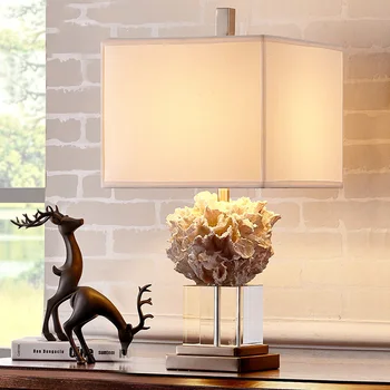 Modern Luxury Crystal Table Lamp Living Room Fashion Mediterranean White Coral Bedroom Bedside Table Lights E27 abajurs
Modern Luxury Crystal Table Lamp Living Room Fashion Mediterranean White Coral Bedroom Bedside Table Lights E27 abajurs