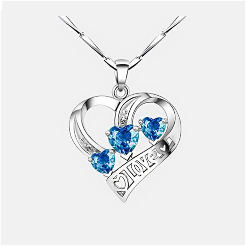 KOFSAC F 925 Sterling Silver Necklaces For Women Wedding Party Exquisite Blue Heart Crystal Pendant Necklace Jewelry Gifts
KOFSAC F 925 Sterling Silver Necklaces For Women Wedding Party Exquisite Blue Heart Crystal Pendant Necklace Jewelry Gifts