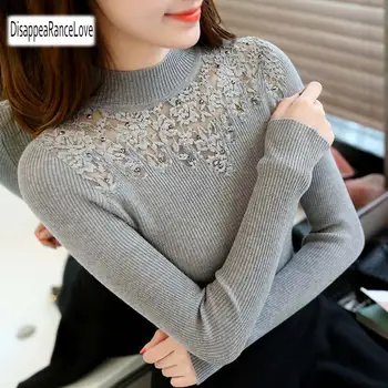 High Elastic Knitted Sweater Women 2019 Autumn Winter Lace Patchwork Long Sleeve Women Sweaters And Pullovers Female Pull Femme
High Elastic Knitted Sweater Women 2019 Autumn Winter Lace Patchwork Long Sleeve Women Sweaters And Pullovers Female Pull Femme