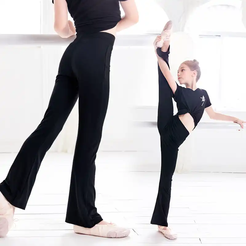 black cotton flare pants