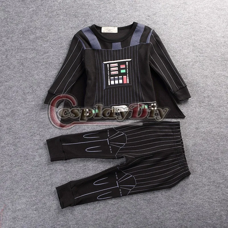 

Cosplaydiy Star Wars Darth Vader Kids Onesies Winter Autumn Pajamas Homewear Halloween Carnival Cosplay Costume Custom Made