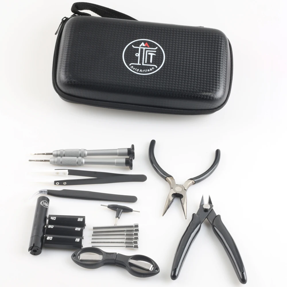 E Cigarette Avidartisan DIY Tool Kit 2 Rebuild RDTA RBA Atomizer Base Coil Jig Multifunctional Tool Bag VS Mini Building Kit
E Cigarette Avidartisan DIY Tool Kit 2 Rebuild RDTA RBA Atomizer Base Coil Jig Multifunctional Tool Bag VS Mini Building Kit