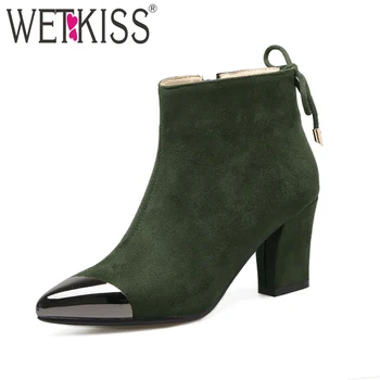 WETKISS 2019 Fashion Model Ladies Flock Ankle Boot Metallic Pointed toe High Heel Boot Women Autumn Winter Footwear Woman Boot
WETKISS 2019 Fashion Model Ladies Flock Ankle Boot Metallic Pointed toe High Heel Boot Women Autumn Winter Footwear Woman Boot