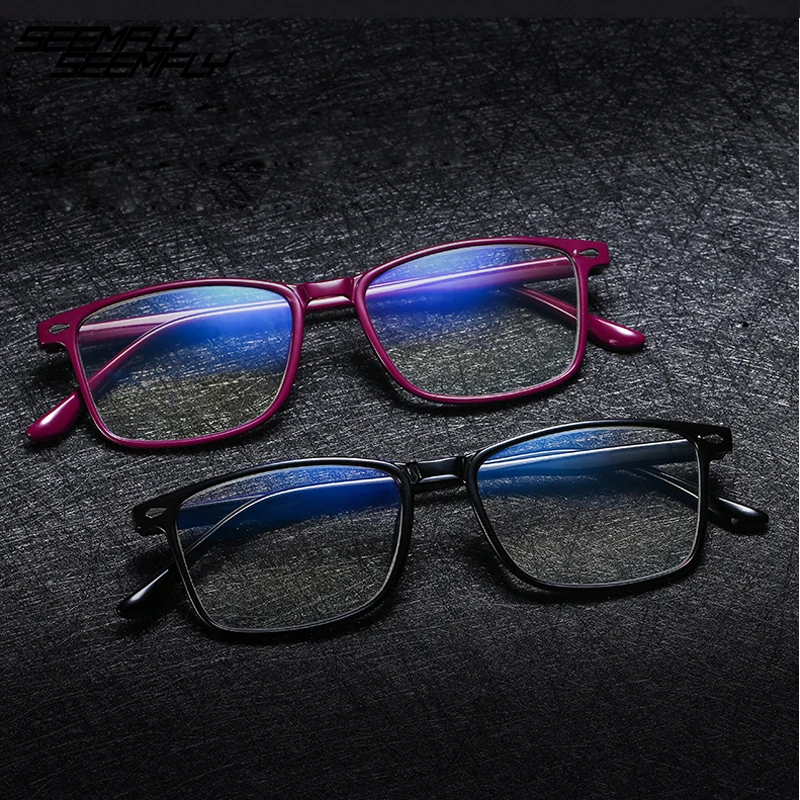 

Seemfly Blue Film Resin Reading Glasses Men Women TR90 Full Frame Hyperopia Eyeglasses Reader Unisex Eyewear +1.0 To +4.0 Gafas