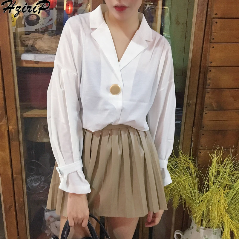 HziriP Korean 2019 Spring Autumn Casual Women Thin Shirt Long Sleeve Slim Wild Tops Solid Elegant Preppy Style Ladies Blouse
HziriP Korean 2019 Spring Autumn Casual Women Thin Shirt Long Sleeve Slim Wild Tops Solid Elegant Preppy Style Ladies Blouse