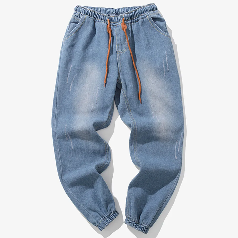 Мужские повседневные осенние джинсовые хлопковые винтажные рабочие брюки в