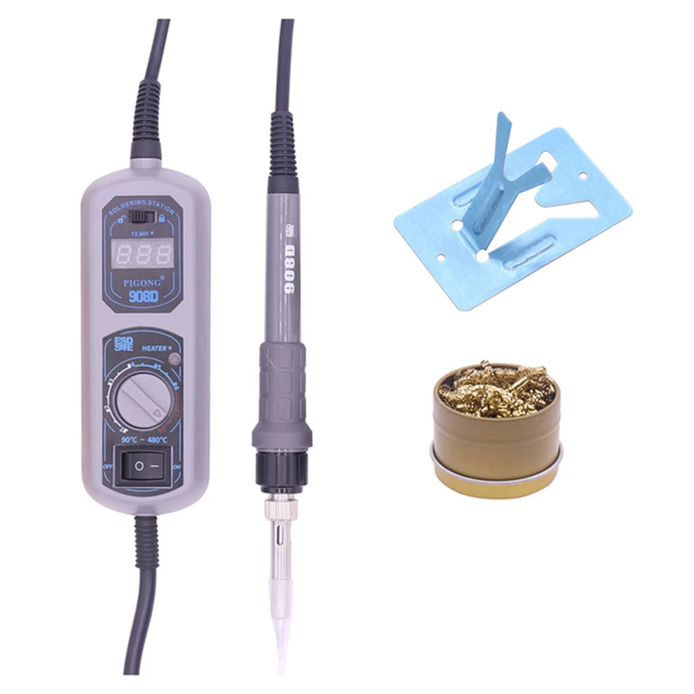 PIGONG 908D LED Digital Soldering Station Mini Portable Adjustable Electric soldering iron Welding tools kit set
PIGONG 908D LED Digital Soldering Station Mini Portable Adjustable Electric soldering iron Welding tools kit set
