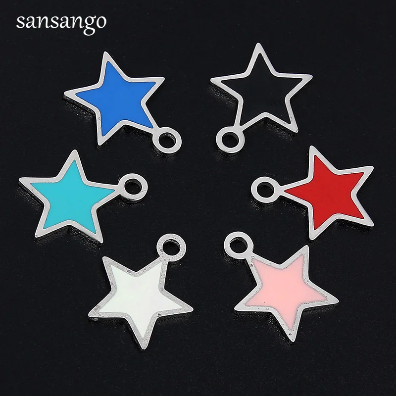 5pcs New Multicolor Stainless Steel Enamel Five Star Necklace Pendant For Women Handmade DIY Jewelry Charm Bracelets Accessories
5pcs New Multicolor Stainless Steel Enamel Five Star Necklace Pendant For Women Handmade DIY Jewelry Charm Bracelets Accessories