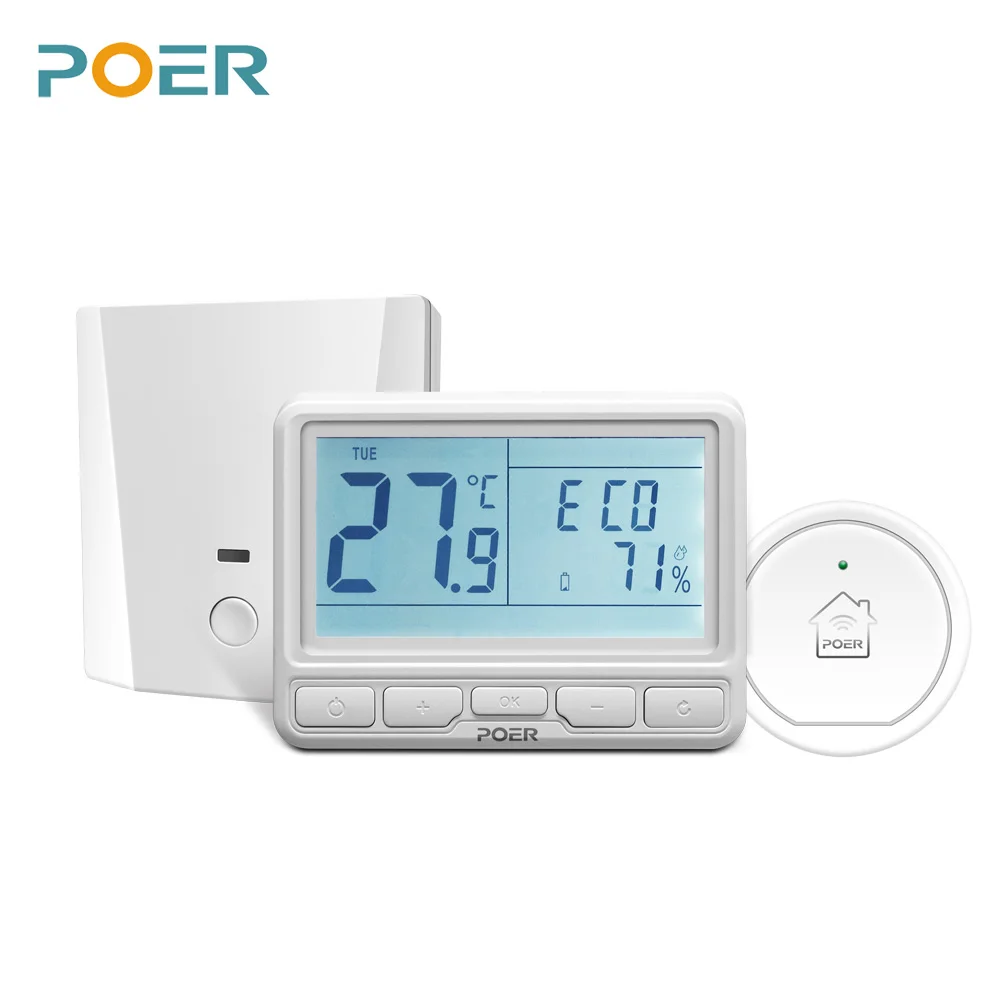 Image 868MHz Wireless Boiler room  remote Controller wifi digital Thermostat home Floor Heating controller 16A current with gateway