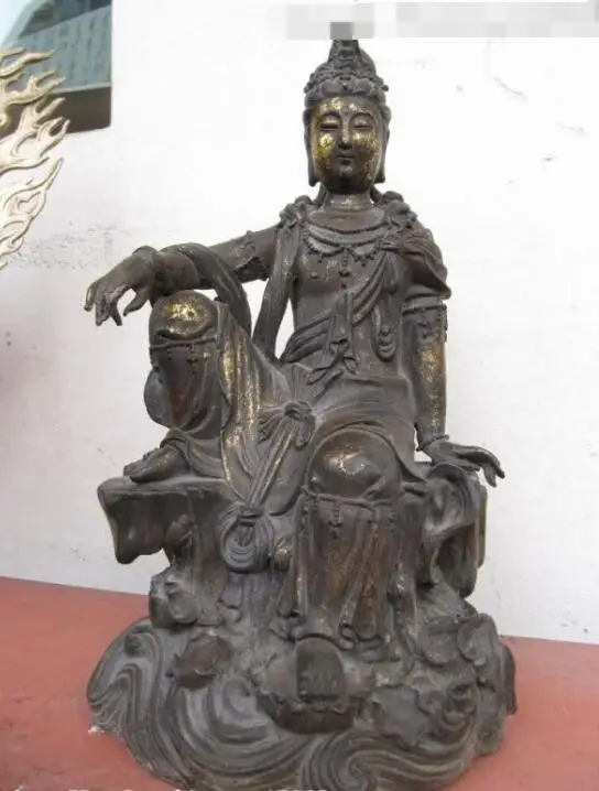 S03407 12"China Buddhism Copper Bronze Freedom Avalokitesvara Kwan-Yin Guan Yin Statue B0403
S03407 12"China Buddhism Copper Bronze Freedom Avalokitesvara Kwan-Yin Guan Yin Statue B0403