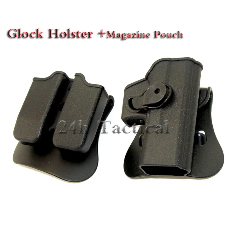 IMI Glock 17 19 Holster Right Hand Belt Loop Paddle Platform Tactical Gun Pistol Holsters with Magazine Clip Pouch Black
IMI Glock 17 19 Holster Right Hand Belt Loop Paddle Platform Tactical Gun Pistol Holsters with Magazine Clip Pouch Black