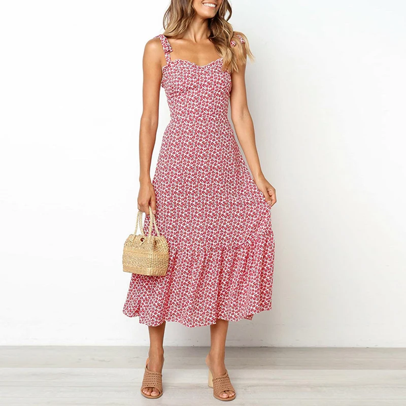 Melegant Floral Women Casual Midi Summer Dress 2019 Elegant Print Beach Party Maxi Dress Red Long Dress Vestidos Sundress
Melegant Floral Women Casual Midi Summer Dress 2019 Elegant Print Beach Party Maxi Dress Red Long Dress Vestidos Sundress