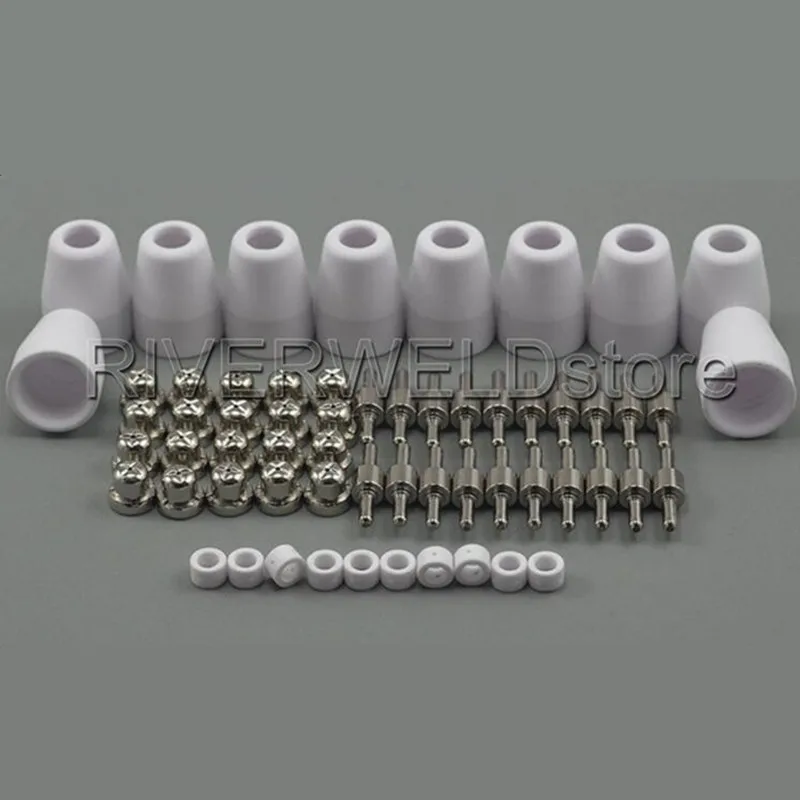 60pcs LG-40 PT-31 Plasma Cutter Cutting Torch Consumables Accessories Common Nickel-plated CUT-40 30
60pcs LG-40 PT-31 Plasma Cutter Cutting Torch Consumables Accessories Common Nickel-plated CUT-40 30