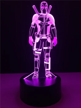 Creative Deadpool 3D Night Light Decorative Lamp USB LED Multicolor Atmosphere Desk Table Cable Birthday Gift Bedroom Holiday
Creative Deadpool 3D Night Light Decorative Lamp USB LED Multicolor Atmosphere Desk Table Cable Birthday Gift Bedroom Holiday