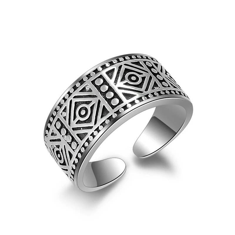 Vintage Silver Ring for Men Women Geometric Pattern Opening Ring Fashion Silver Party Jewelry Accessories Populaire Anneau
Vintage Silver Ring for Men Women Geometric Pattern Opening Ring Fashion Silver Party Jewelry Accessories Populaire Anneau