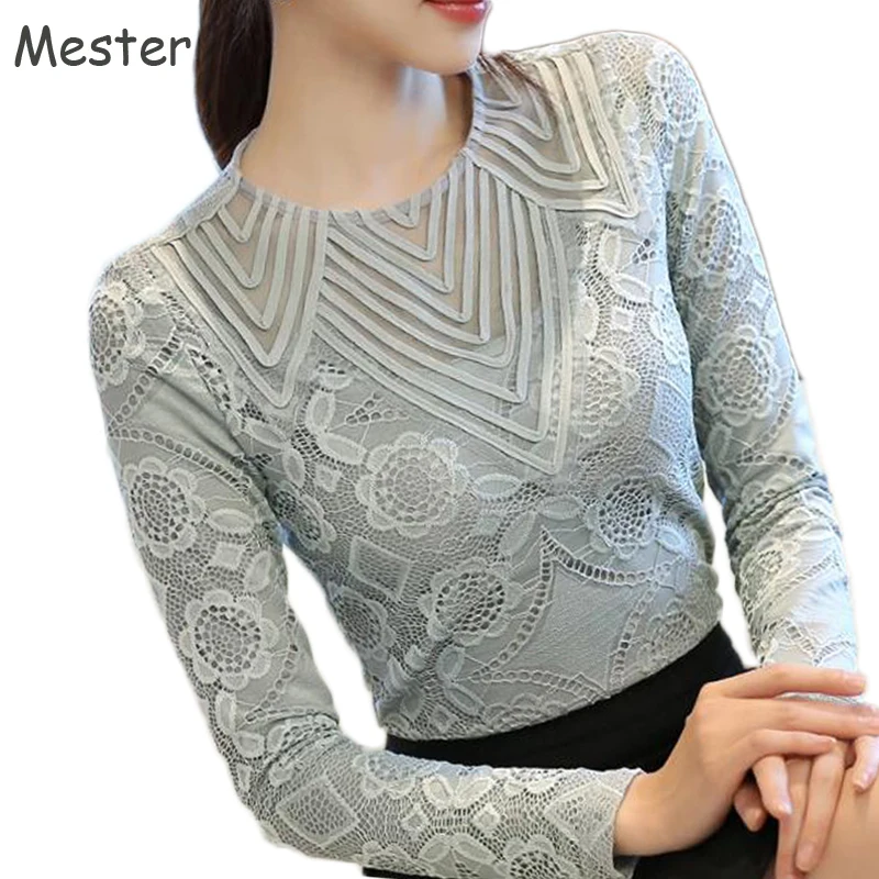 Women Elegant Long Sleeve Lace Blouse Crewneck Floral Lace Hollow Out Mesh Shirt Ladies Office Slim Patchwork Tops Grey/Black
Women Elegant Long Sleeve Lace Blouse Crewneck Floral Lace Hollow Out Mesh Shirt Ladies Office Slim Patchwork Tops Grey/Black