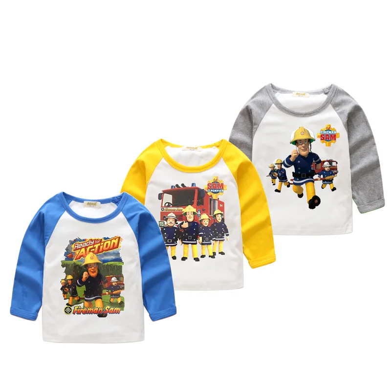 18M-11T Kids New Cartoon Fireman Sam Pattern T-shirts For Boy Tshirts Girls Clothing Children Long Sleeve Tee Tops Clothes CX008 
18M-11T Kids New Cartoon Fireman Sam Pattern T-shirts For Boy Tshirts Girls Clothing Children Long Sleeve Tee Tops Clothes CX008