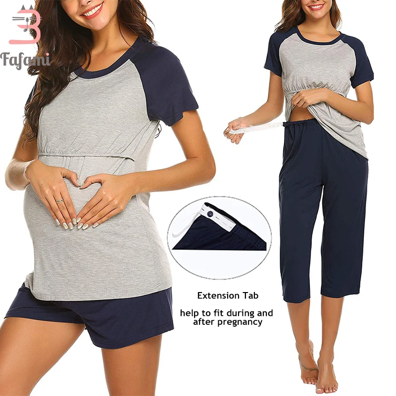 Pajamas Set For Pregnant Women Maternity Sleepwear Nursing Clothes Summer Cotton Breastfeeding Nightwear Home wear Tops+Shorts
Pajamas Set For Pregnant Women Maternity Sleepwear Nursing Clothes Summer Cotton Breastfeeding Nightwear Home wear Tops+Shorts