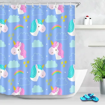 LB Funny Red Green Unicorn Rainbow Blue Shower Curtains Polyester Bathroom Curtain Fabric Cloud for Girl Kid Bathtub Home Decor
LB Funny Red Green Unicorn Rainbow Blue Shower Curtains Polyester Bathroom Curtain Fabric Cloud for Girl Kid Bathtub Home Decor