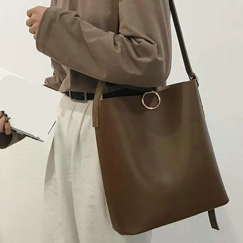 Fashion wlid bucket bag ladies simple style pu leathe bags for women shoulder female crossbody large capacity B42-61 | Багаж и сумки