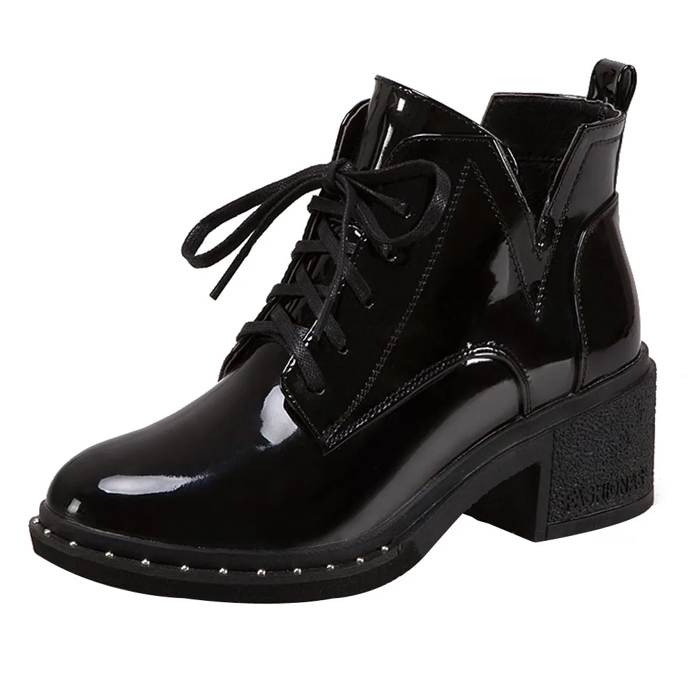Women Round Toe Boots Shoes Woman Ankle Boots Punk 2018 Spring Autumn Leather Shoe Lace Up Black
Women Round Toe Boots Shoes Woman Ankle Boots Punk 2018 Spring Autumn Leather Shoe Lace Up Black