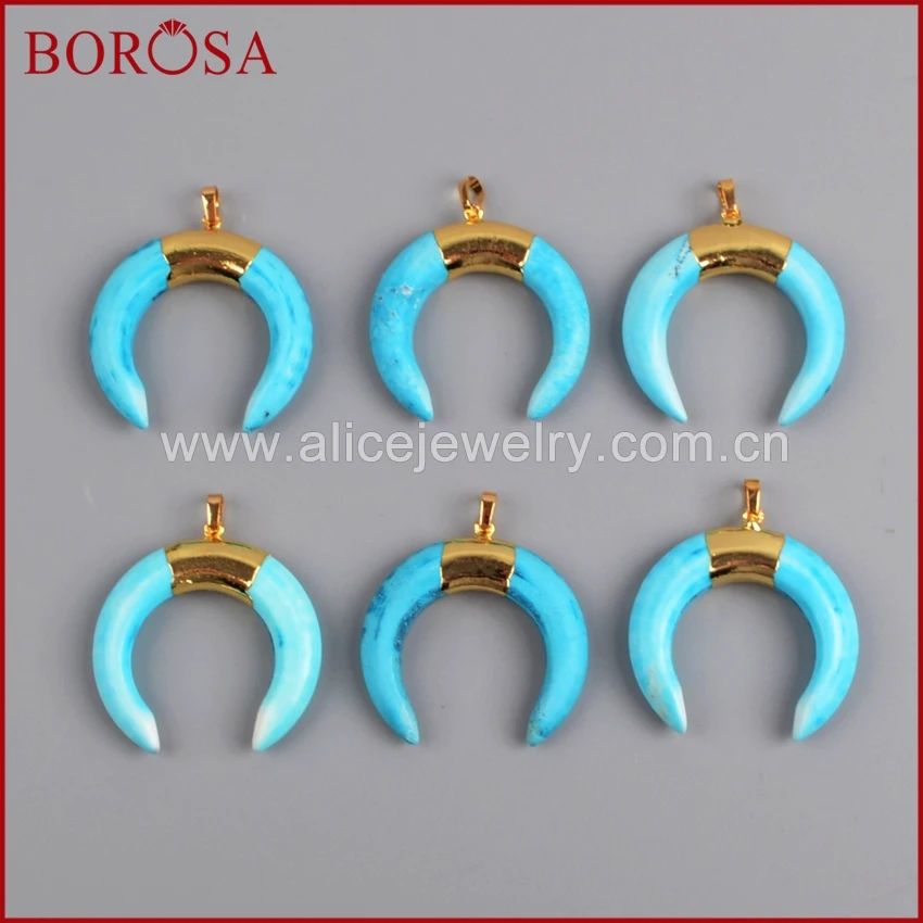 BOROSA Druzy Pendant, 1 Piece Gold Color Blue Howlite Greenish Sky Blue Stone Crescent Horn Pendant Drusy for Women DIY G1185
BOROSA Druzy Pendant, 1 Piece Gold Color Blue Howlite Greenish Sky Blue Stone Crescent Horn Pendant Drusy for Women DIY G1185
