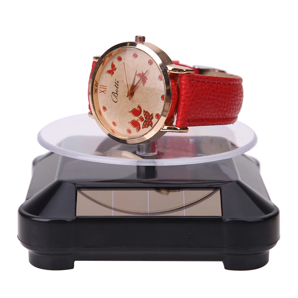 100*100*40mm New Solar Showcase Solar 360 Turntable Rotating Jewelry Watch Stand Display Stand ABS Jewelry Holder Rack Showcase
100*100*40mm New Solar Showcase Solar 360 Turntable Rotating Jewelry Watch Stand Display Stand ABS Jewelry Holder Rack Showcase