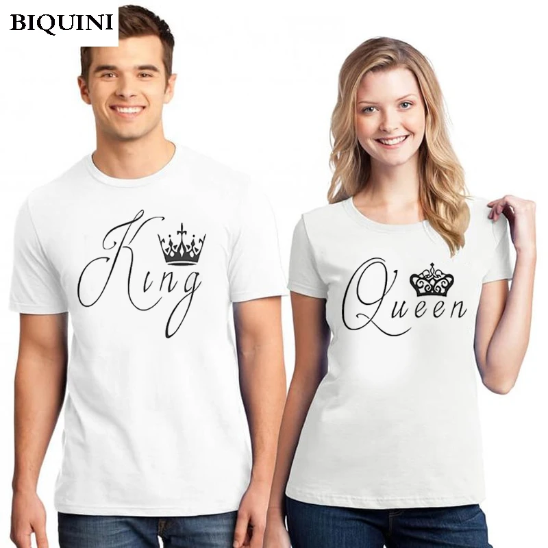 Lover Men/women Tshirt Summer 100%cotton King Queen Kawaii Harajuku Top White Tshirt Streetwear Couples T Shirts Matching
Lover Men/women Tshirt Summer 100%cotton King Queen Kawaii Harajuku Top White Tshirt Streetwear Couples T Shirts Matching