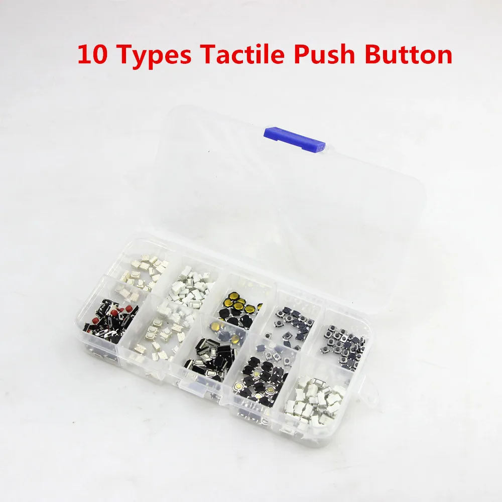 Smart Electronics 250Pcs 10 Types Tactile Push Button Touch Switch Remote Keys Button Microswitch
Smart Electronics 250Pcs 10 Types Tactile Push Button Touch Switch Remote Keys Button Microswitch