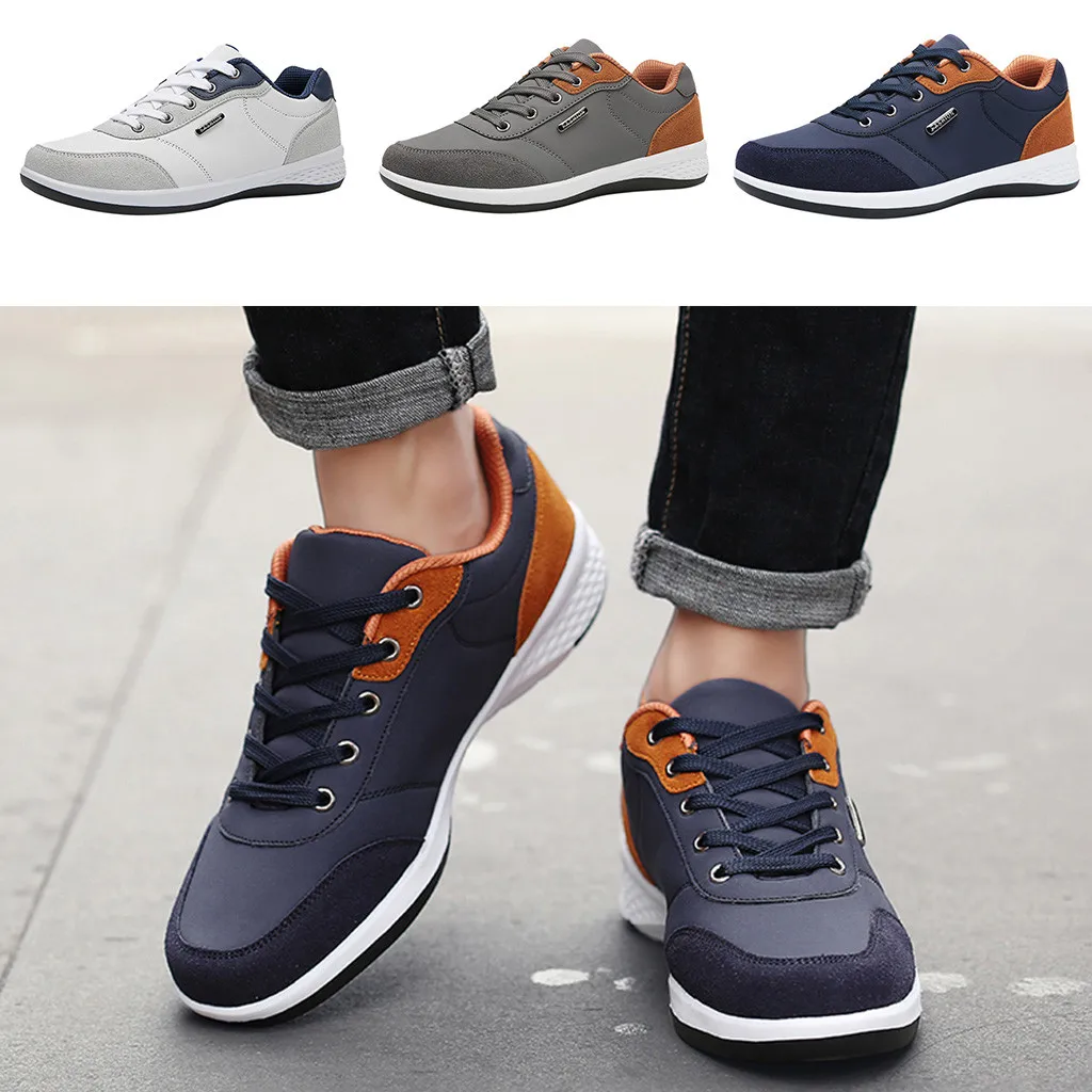 Male Breathable Comfortable Casual Shoes Fashion Men Canvas Lace up Wear-resistant Sneakers zapatillas deportiva#5 | Спорт и
