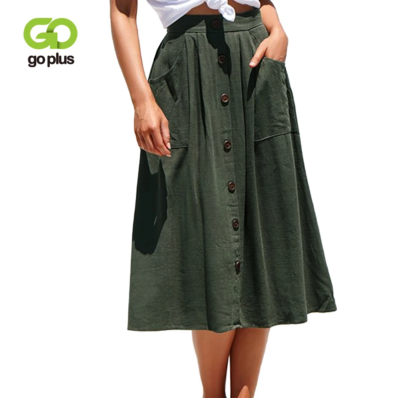 GOPLUS 2019 Summer Elegant Solid Skirts Women High Waist Buttons Maxi Skirt Lady Chic Vintage Party Streetwear Skirts Female
GOPLUS 2019 Summer Elegant Solid Skirts Women High Waist Buttons Maxi Skirt Lady Chic Vintage Party Streetwear Skirts Female