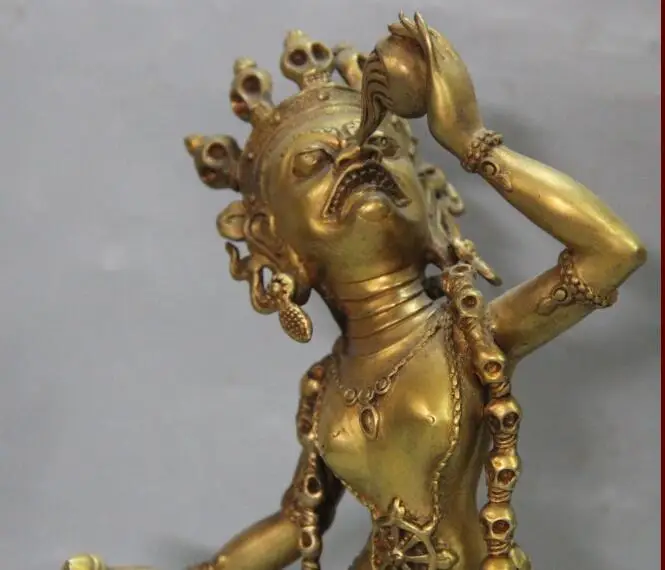 S2253 10" Chinese Purple Bronze 24K Gold Stand Vajrayogini Vajravarahi Buddha Statue
S2253 10" Chinese Purple Bronze 24K Gold Stand Vajrayogini Vajravarahi Buddha Statue