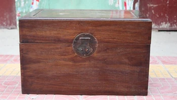 24"Old Chinese Unique Huanghuali Wood hand-carved Ancient Treasure Box Container
24"Old Chinese Unique Huanghuali Wood hand-carved Ancient Treasure Box Container