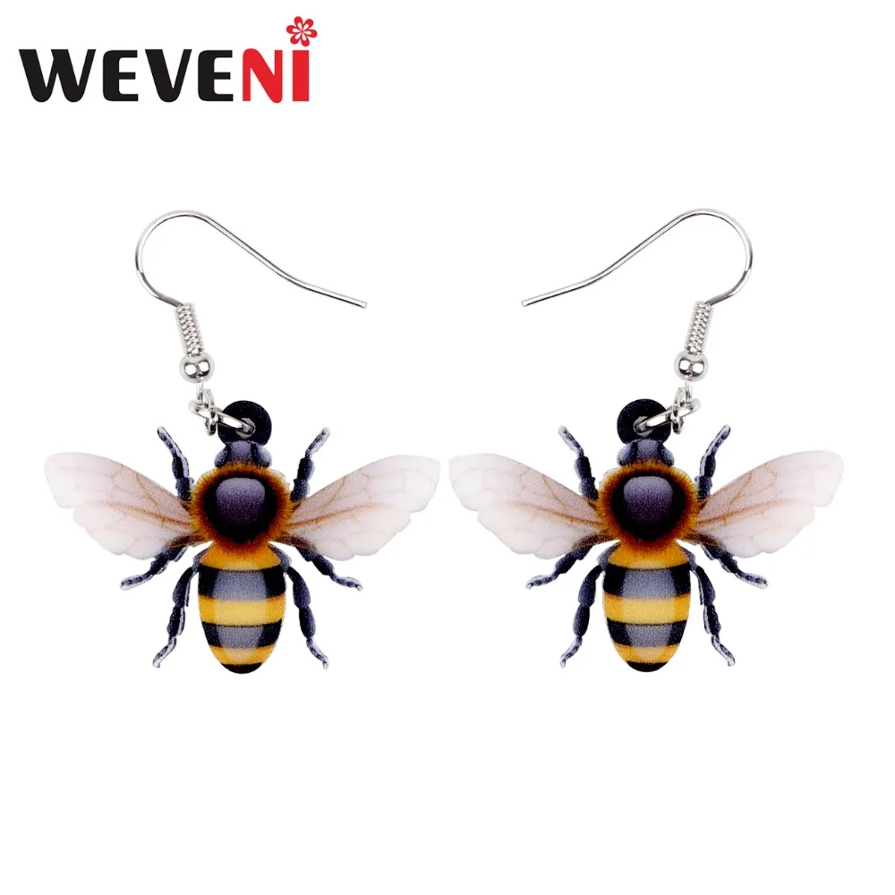 WEVENI Acrylic Flying Honey Bee Insect Earrings Big Long Dangle Drop Novelty Animal Jewelry For Women Girls Ladies Teens Gift
WEVENI Acrylic Flying Honey Bee Insect Earrings Big Long Dangle Drop Novelty Animal Jewelry For Women Girls Ladies Teens Gift
