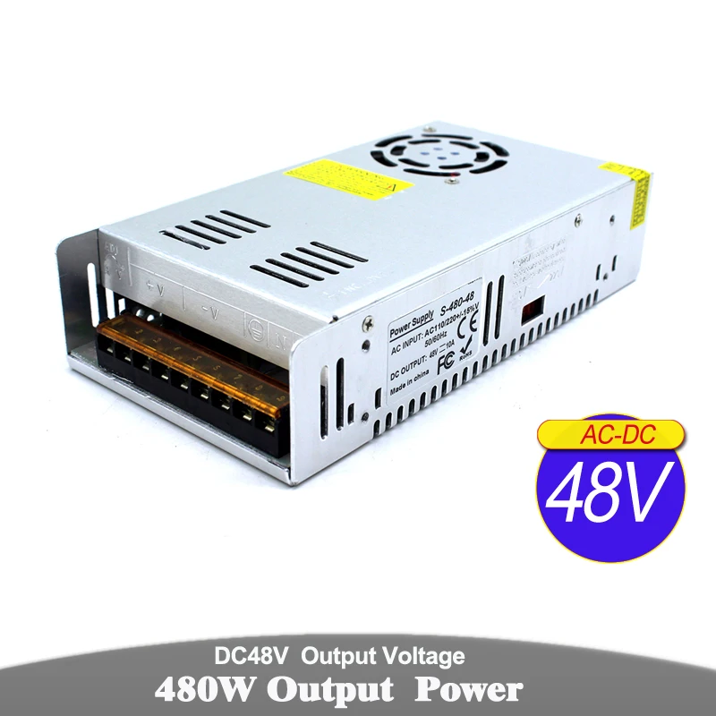 Switch DC Power Supply Driver 48V 10A 480W Transformer AC110V 220V to DC48V Power Adapter for Light CNC Route CCTV Stepper Motor
Switch DC Power Supply Driver 48V 10A 480W Transformer AC110V 220V to DC48V Power Adapter for Light CNC Route CCTV Stepper Motor