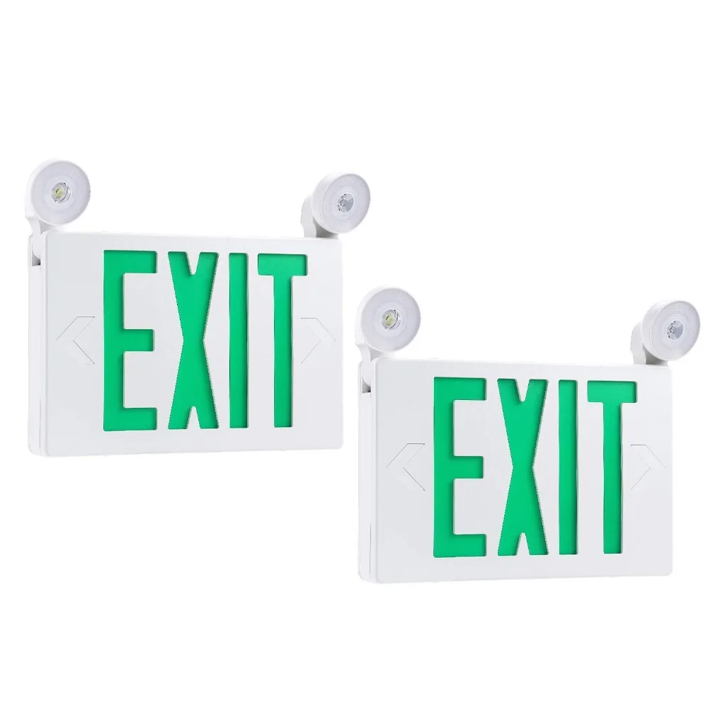 Exit Sign with Emergency Light Green Emergency Exit Lights with Battery Backup Exit Emergency Light AC 120V 277V 2 Packs
Exit Sign with Emergency Light Green Emergency Exit Lights with Battery Backup Exit Emergency Light AC 120V 277V 2 Packs