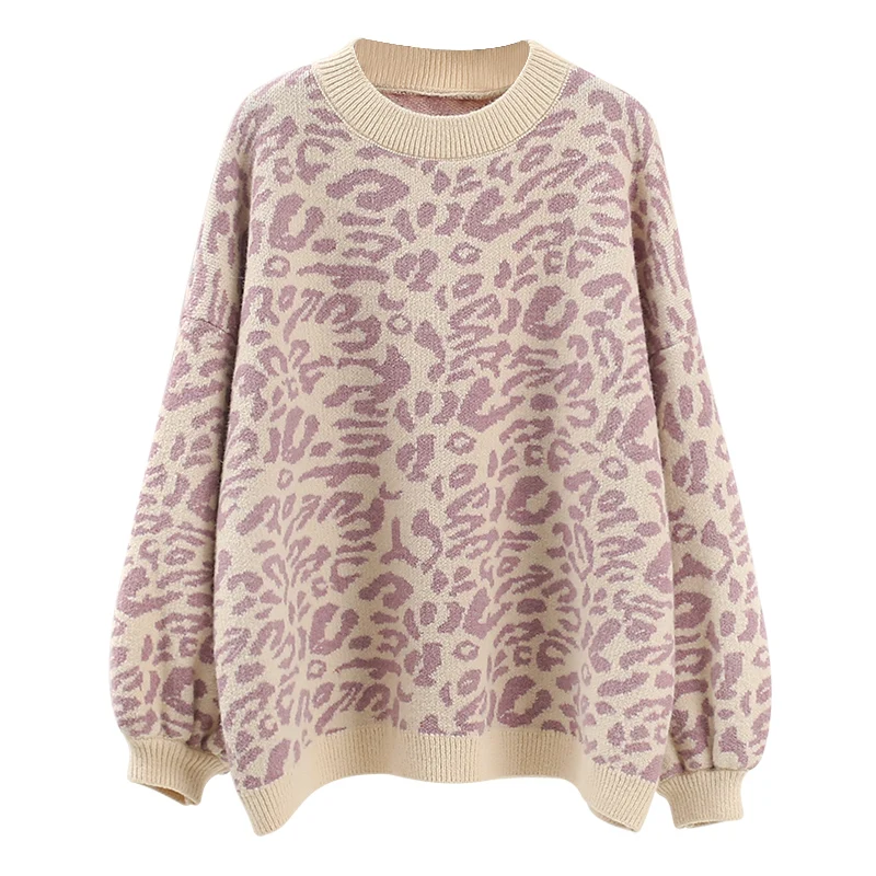 2019 New Korean version leopard print loose Round neck Lantern sleeve fashion Casual loose large size Pullover Sweater cc632
2019 New Korean version leopard print loose Round neck Lantern sleeve fashion Casual loose large size Pullover Sweater cc632