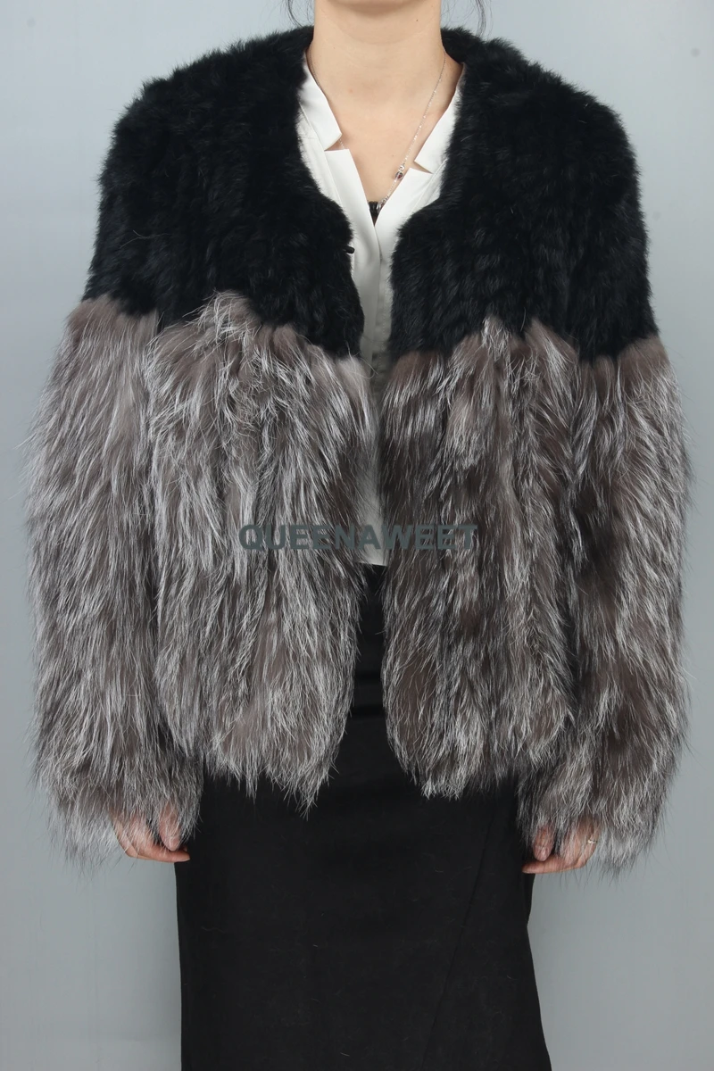 Natural Silver Fox Fur Coat Knitted Fox Fur And Rabbit Fur Jacket Full Sleeve Overcoat Women Winter Outside Coat
Natural Silver Fox Fur Coat Knitted Fox Fur And Rabbit Fur Jacket Full Sleeve Overcoat Women Winter Outside Coat