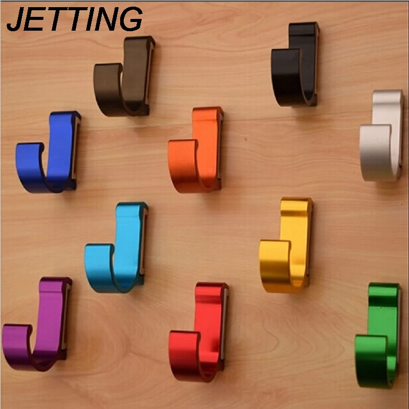 Great Aluminum Finish Candy Color Clothes Hanger & Towel & Coat & Robe Hook Decorative Bathroom Hooks Wall Mounted