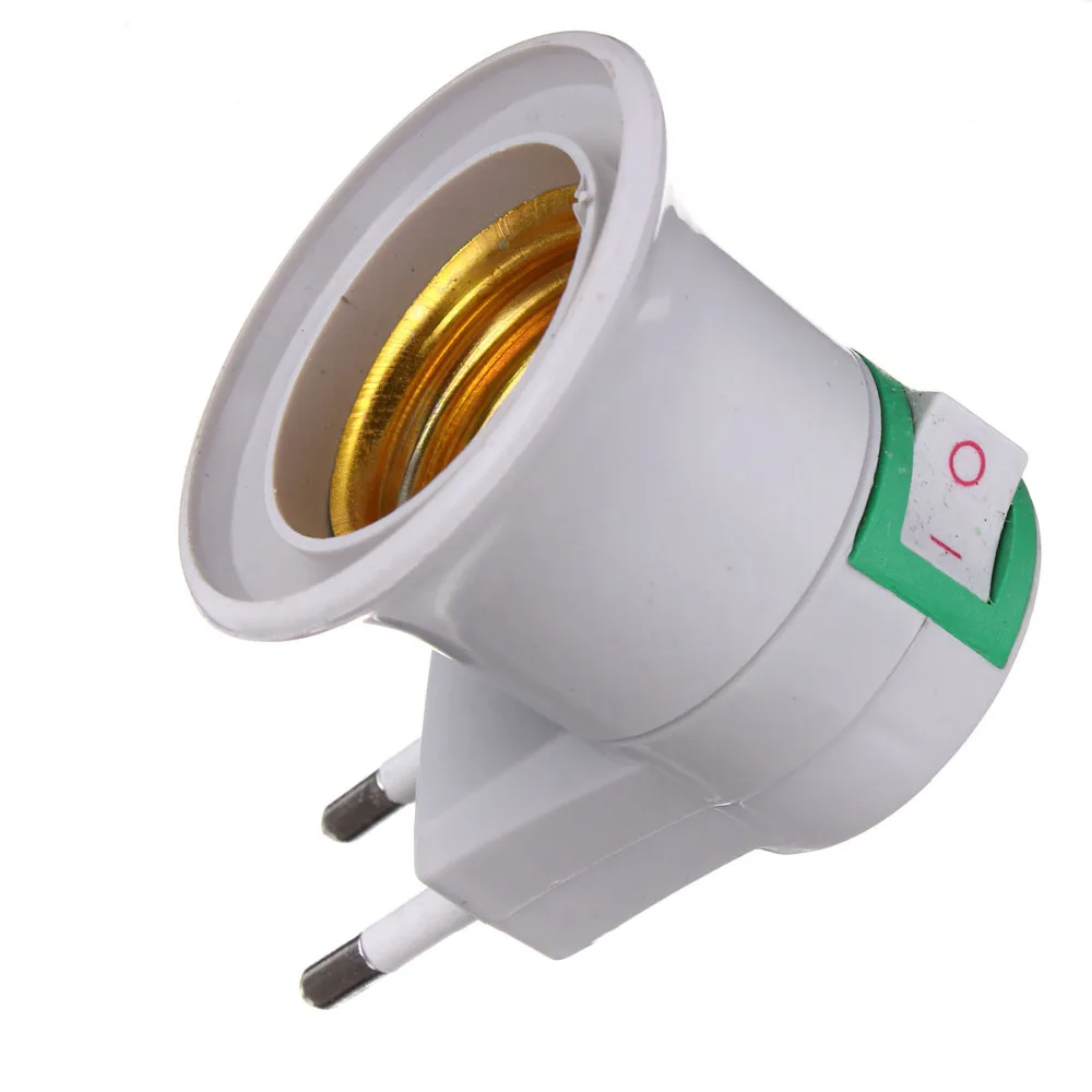 E27 Lamp Base LED Light Male Socket to EU Type Plug Adapter Converter for Lamp Bulb Holder With ON/OFF Button
E27 Lamp Base LED Light Male Socket to EU Type Plug Adapter Converter for Lamp Bulb Holder With ON/OFF Button