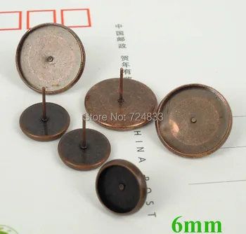 6mm Antique Copper tone Blank Bases Round Bezel tray Glass Cabochon Pin Stud Earrings Post Settings Findings Wholesale
6mm Antique Copper tone Blank Bases Round Bezel tray Glass Cabochon Pin Stud Earrings Post Settings Findings Wholesale