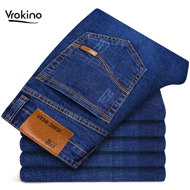 Listed In Spring and Autumn of 2019 Men's Stretch Straight Jeans Leisure Fashion Slim Fit Blue Black Jeans Classic Pants Brand
Listed In Spring and Autumn of 2019 Men's Stretch Straight Jeans Leisure Fashion Slim Fit Blue Black Jeans Classic Pants Brand